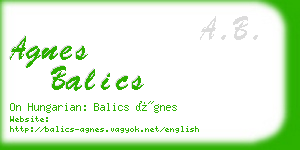 agnes balics business card